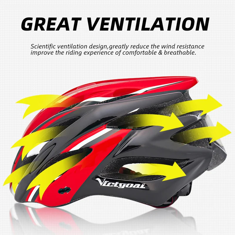 VICTGOAL Bicycle Helmet Men's Ultralight Taillight LED MTB Road Bike Helmet Cycling Motorcycle Electric Scooter Safty Helmets - Enterprise Express