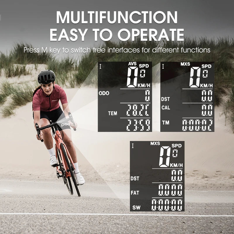 West Biking Bike Computer Wireless/Wired LCD Digital Bike Speedometer Odometer - Enterprise Express