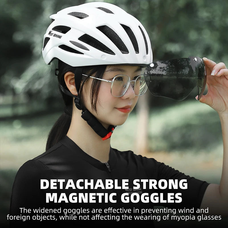 WEST BIKING YP0708100 Magnetic Lens Sports Helmet - Enterprise Express
