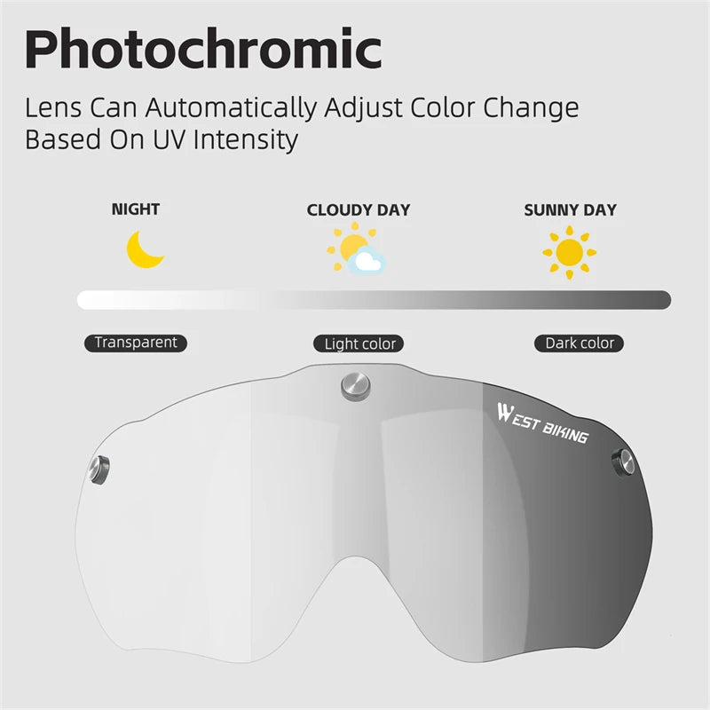 WEST BIKING YP0708120 Magnetic Suction Lens Cycling Helmet - Enterprise Express
