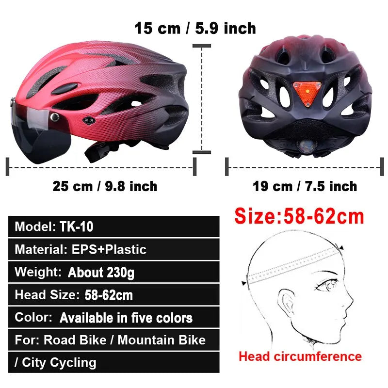 ENTERPRISE EXPRESS Bike Helmet with LED Tail Light - Enterprise Express